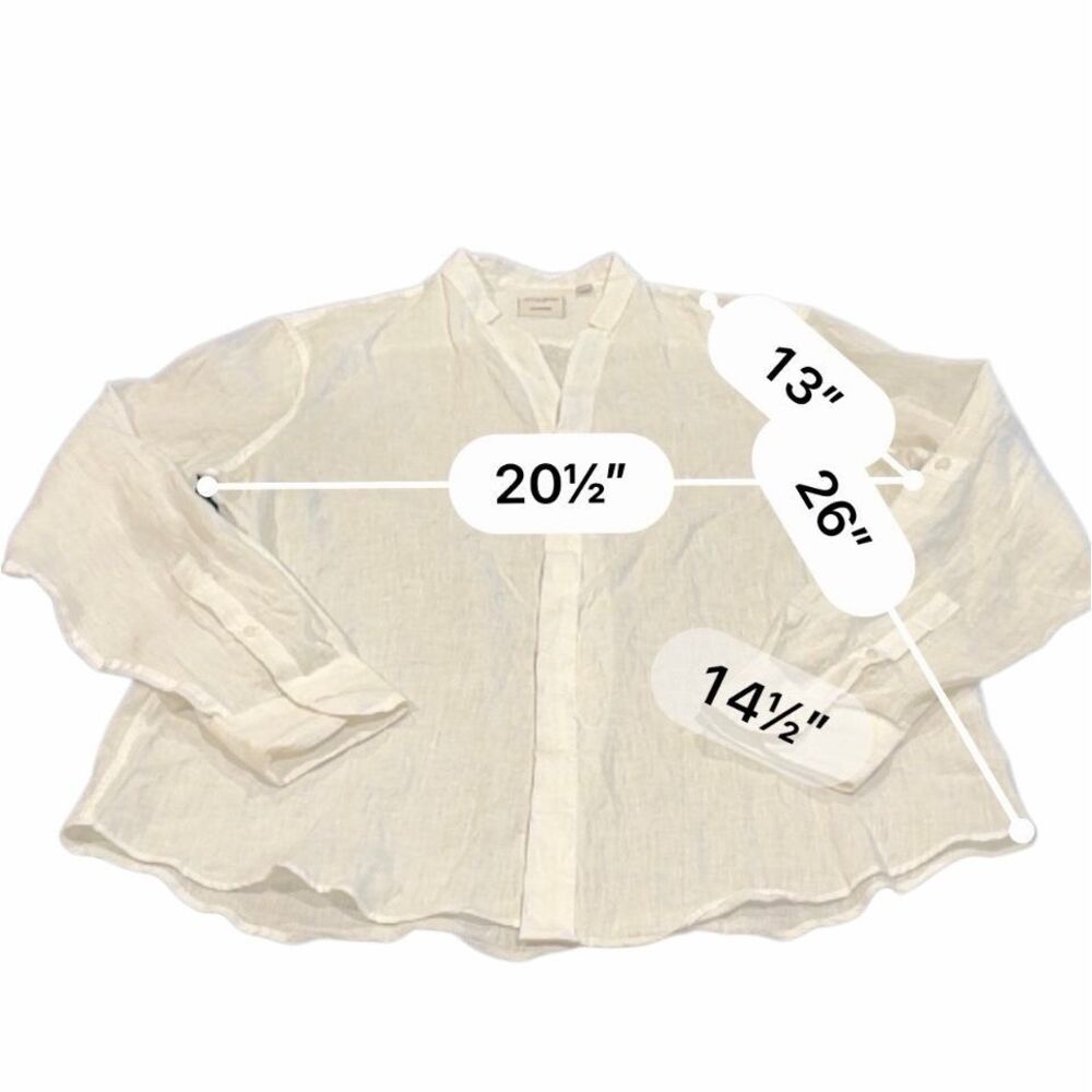 Murano Baird McNutt Linen Linen Button-Front Shirt size L - Picture 8 of 10